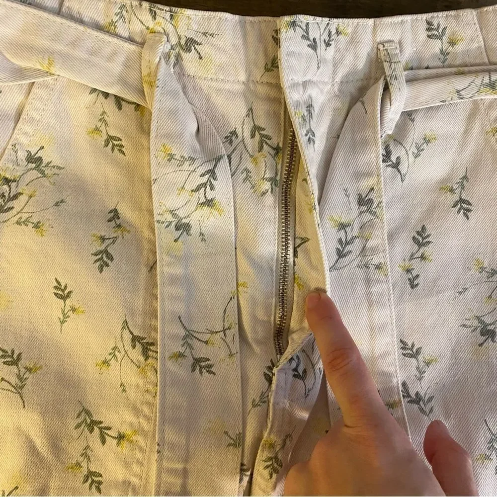 Topshop White Floral Mini Skirt